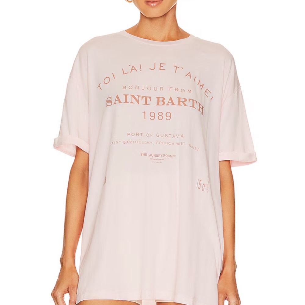 The Laundry Room Light Pink Saint Barth Logo Tee
